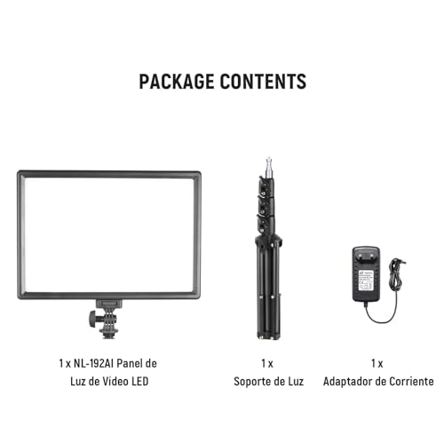 NEEWER 13" Panel Foco LED Video,Kit Iluminación Estudio con Trípode,20W Luz Relleno Bicolor Dimmable Key Light para Grabación Podcast Fotografía Streaming,CRI97+ 2400lux/0,5m 29,6Wh Batería,NL-192AI