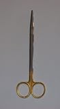 Metzenbaum Scissors Curved 18cm - T. C. Gold Plated Handles & German Stainless Steel