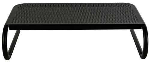 Allsop Large Metal Art Monitor Stand, 18-Inch wide platform holds 50 lbs with keyboard storage space - Black (30336)