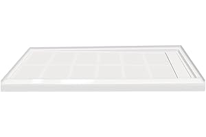 Transolid FL6036R-31 Linear 60-in L x 36-in W Rectangular Alcove Concealed End Shower Base with Right Hand Drain, White