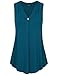 Laksmi Womens Sleeveless Tunic Top,Solid Color V Neck A Line Casual Office Tank (XX-Large, Dark Cyan)