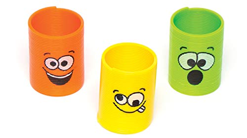 Baker Ross Funny Faces Mini Springs, Mini Plastic Coil Spring Toy for Kids Party Bag Favors (Pack of 6) - Thumbnail 3
