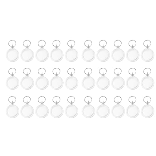 LIFKOME Photo Frame Key Chain Set 30 Pack Acrylic Key Ring Holder with Decorative Bag Pendant for Car House Keys Party Favors Diy