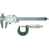 Mitutoyo 64PKA074B Tool Pkg, Mechanical with 6" Dial Caliper, 1" Outside MIC, Case  (Pack of 3)