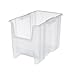 Akro-Mils 13014 Stak-N-Store Heavy Duty Stackable Open Front Plastic Storage Container Bin, (17-1/2-Inch x 11-Inch x 12-1/2-Inch), Clear, (4-Pack)