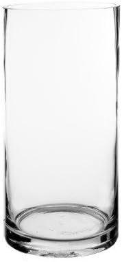 Clear Glass Cylinder Vase 5" Diameter x 12" Tall