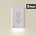 5 Pack - SnapPower GuideLight 2 [For Duplex Outlets] - Replaces Plug-In Night Light - Electrical Receptacle Wall Plate With LED Night Lights - Auto On/Off Sensor - (Duplex, Light Almond)