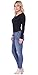 Popana Women’s Long Sleeve Bodysuit Snap Crotch Basic Casual Top – Made in USA Medium Black