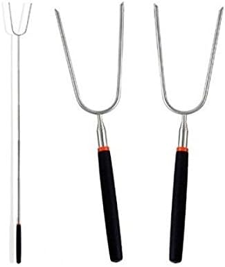2Pcs Precision Telescopic Design Marshmallow Hotdog BBQ Smores Roasting Fork Sticks Outdoor Campfire Grill