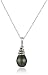 Sterling Silver Tahitian Cultured Black Pearl, and Diamond Pendant Necklace (9-9.5 mm)