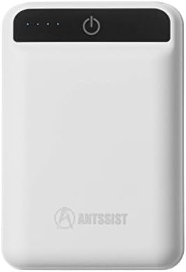 Antssist 10000mAh Credit Card Size mini Power Bank for iPhone XS Max, XS, XR, X, 8 Plus, 8, iPad, Samsung Galaxy S10, Note 10, S9, Note 9, Smart Phones, Tablets and More (White)