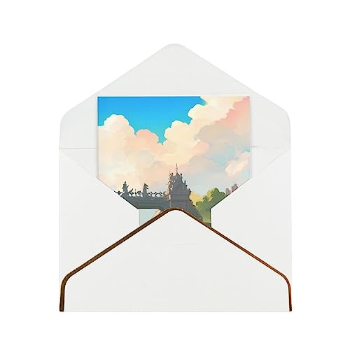 AthuAh Outside The Castle Gate Thank You Cards, Thank You Cards With Envelopes For Business, &*Weddings, Welcome Baby Shower, 4.5x6 Inches