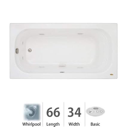 Luxura 66 X 34 Whirlpool Tub Drain Location Left Color