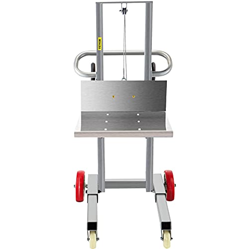 VEVOR Manual Winch Stacker, 4.7" 57" Height Range, 23.6" Length x 19.7" Width Platform, Steel