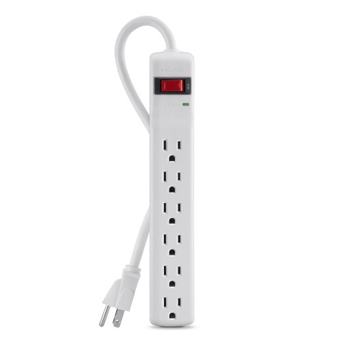 Belkin 6-Outlet Power Strip Surge Protector with 3-Foot Power Cord, 300 Joules (F5C047)