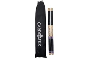 Cardiostix Cardio Drum Sticks-1 Pair Double Grip Cardio Drumming Sticks with Bag-American Hickory Wood, Fitness Drumsticks Weighted 8.5oz Per Set-for Drumming,Fitness,Aerobics(Purple Zebra w/Bag)