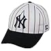 MLB Cooperstown ADULT New York YANKEES Wht Pin Stripe Hat Cap Adjustable Velcro TWILL Throwback