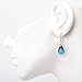Chuvora 925 Sterling Silver Hand Blown Glass Blue Silver Water Drop Teardrop Shape Dangle Earrings