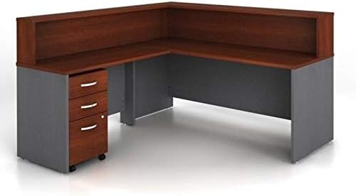 Amazon Com Bush Business Furniture Series C 4 Piece L Shape Reception Computer Desk Reception Room Tables Office Products