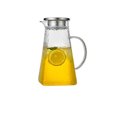 LXYFMS Irregular Hammer Glass Square Water Bottle Home Heating Bubble Teapot Stainless Steel Pot Lid 22.3x7.5x11cm kettle