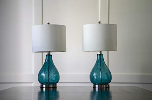 Decor Therapy MP1054 Table Lamp, Emerald Blue Green, 2 Count