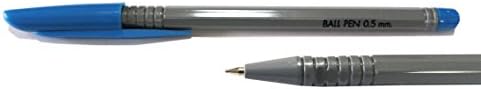 MEGA SHOP FINE - Ballpoint Pens 0.5MM Blue Colored 12 Set Bulk Office Storage supplies