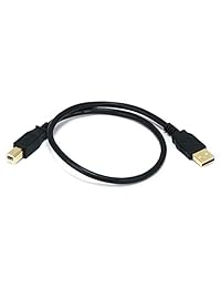 Monoprice 1.5-Feet USB 2.0 a macho a B macho Cable (chapado en oro, 28 24awg) (105436)