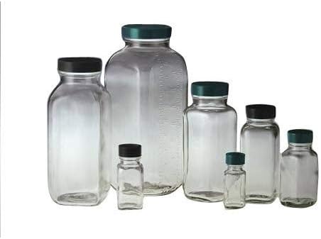 Qorpak GLA-00822 French Square Bottle with 20-400 Neck Finish, 15 mL Capacity, Clear (Pack of 48)