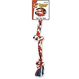 MAMMOTH Flossy Chews Cottonblend Color 3Knot Rope Tug Small 15"