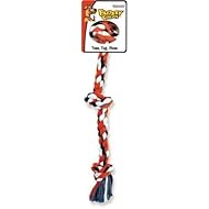 MAMMOTH Flossy Chews Cottonblend Color 3Knot Rope Tug Small 15