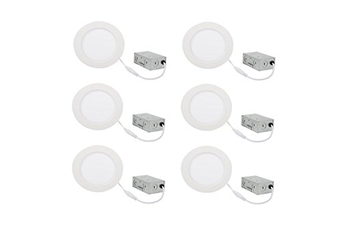 V-Electric, LED 6inch, 4000K, Integrated, Recessed Round Ultra Low Profile, Down Light, White Trim