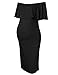 Coolmee Women's Maternity Dress Off Shoulder Casual Maxi Dress (S, Black1)