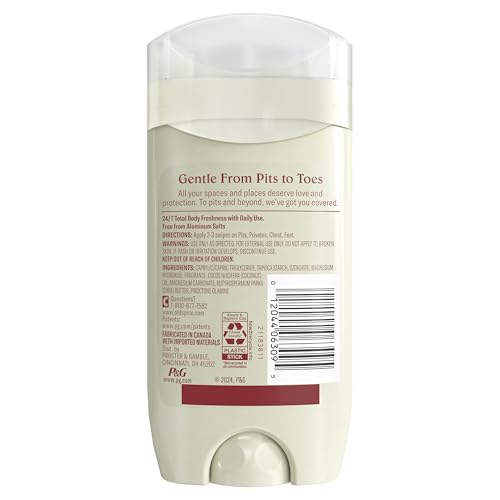 OLD SPICE WHOLE BODY DEODORANT STICK FOR MEN, ALUMINUM FREE, MANDARIN + SANDALWOOD SCENT, 24/7 ODOR PROTECTION, 24/7 FRESHNESS, DERMATOLOGIST TESTED, GENTLE ON SKIN, SAFE TO USE ALL OVER, 3.0 OZ