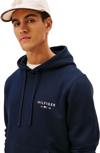 Sudadera Hombre Brand Love Small con Bolsillo Canguro, Azul (Desert Sky), M