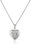 Children's Sterling Silver Hand-Engraved Heart Locket Necklace, 15