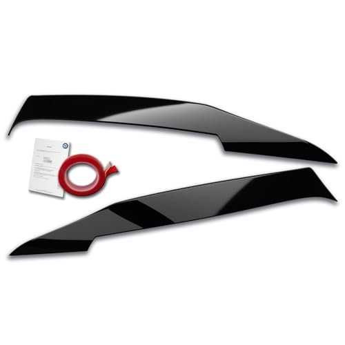 RDX Racedesign Scheinwerferblenden kompatibel mit Mercedes C-Klasse (W205) Limousine/Estate/Coupé 2014-2021 (ABS Glänzend Schwarz)