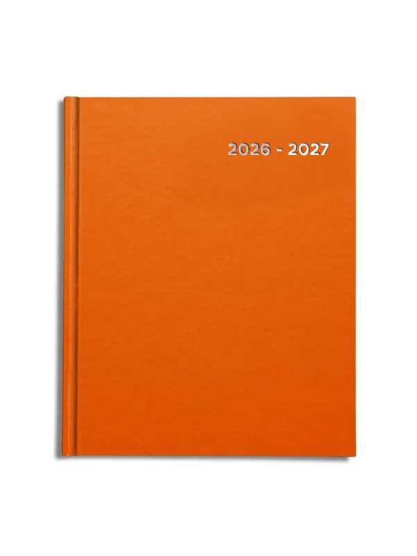 Academic Diary 2026-2027 A5 page a day by Pirongs | Mid year Diary 2026-2027 | A5+ Diary, Casebound - Orange