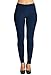 Leggings Mania Women's Solid Color Full Length High Waist Leggings, Navy Blue, One Size