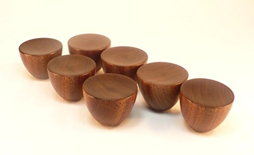 Lamp Finial Black Walnut Wood Mid Century Modern Cup Pattern 5
