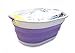 SAMMART 39L Collapsible Plastic Laundry Basket-Oval Tub/Basket-Foldable, Storage Container-Space Saving Laundry Hamper, Water capacity: 30L (Lt. Purple), Size: 24 x 17.7 x 10.75 inches