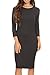 ICONOFLASH Women's Charcoal 3/4 Sleeve Bodycon Midi Dress Large Crew Neck Long Dresses
