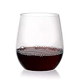 Berevino Plastic Wine Glasses / Stemless Wine Cup 12 ounce | Set of 48 Clear Plastic Unbreakable Wine Glasses Disposable Reusable Shatterproof