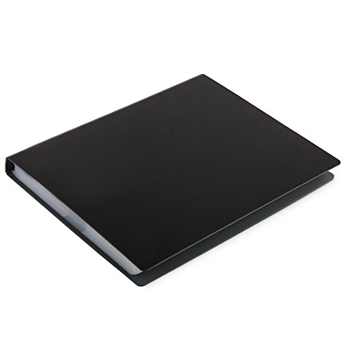 Looneng Business Card Book Holder, 600 Card Capacity Name Card Book Holder Business Card Organizer (Black) - Thumbnail 2