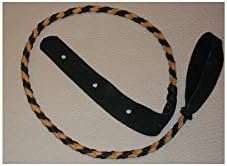 Lakota Leathers LK-RBCH - Black & Tan Mandolin Strap Braided Round - 43in