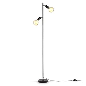 B.K.Licht I Vloerlamp I retro lamp voor binnen I industrieel lamp voor woonkamer I zwart I staande lamp I metaal I…
