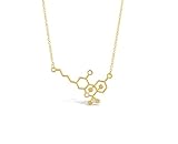 THC Molecule Necklace Cannabis Molecule Geeky Gift (Gold Tone)