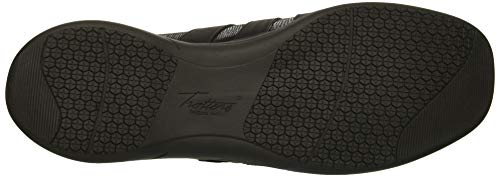 TROTTERS WOMEN’S JOY SNEAKER, BLACK PATENT SUEDE, 8.5 W US