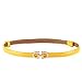 MoYoTo Women's Stylish Thin Patent Leather Gold Skinny Waist Belts For Dresses