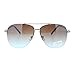 Giselle Womens Luxury Ocean Color Half Rimless Aviator Sunglasses