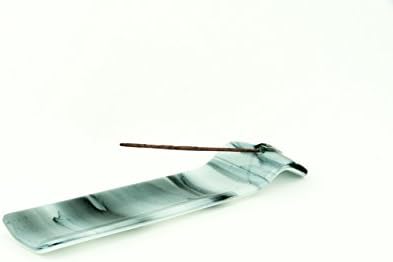 White and Black Glass Incense Burner